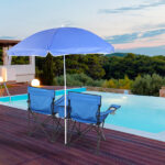 Same Code 57651919 Portable Outdoor 2-Seat Folding Chair with Removable Sun Umbrella Blue - Image 48