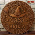 CIFbuy Vintage Witch House Aluminum Sign 8x8 Inch Round Metal Plaque, 2D Flat French Wall Decor For Living Room Study Dining Office TikTok, TikTok, Self-pickup Logiopics - Image 2