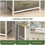 4 Drawer Dresser Fabric Chest of Drawers Furniture Storage Organizer for Living Room,,Hallway,Oak Greige - Image 5