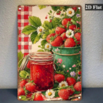 CIFbuy Vintage Strawberry Jam Jar Metal Sign, Wall Art, Nostalgic Bucket Pattern Home Decor Ornament MikTok, MikTok, Self-hockup Logiopnt - Image 5