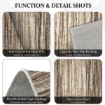 Three-piece kitchen rug set, non-slip and washable, abstract pattern kitchen hallway rug, soft and comfortable, suitable for sinks, floors, entrances, hallways and bathrooms. - Image 6