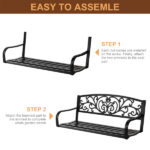 50" Iron Outdoor Courtyard Decoration Park Leisure Bench - Image 9