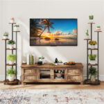 6-Tier Plant Stand with RGB Light Strip, Smart APP & Remote Control Plant Shelf for Home Decor-Rustic Brown - Image 9
