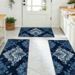 Three-piece kitchen rug set, non-slip and washable, abstract pattern kitchen hallway rug, soft and comfortable, suitable for sinks, floors, entrances, hallways and bathrooms. - Image 12