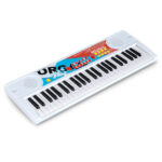 49 Keys Kids Electronic Keyboard with Microphone, 8 Tones & Rhythms Educational Music Toy for Age 3+ - White - Image 3