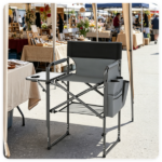 26" Tall Director Chair, 350LBS Heavy-Duty Folding Makeup Artist Chair with Side Table & Storage Pockets, 600D Oxford Portable Chair for Events - Image 8