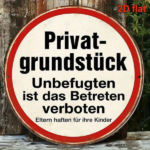 CIFbuy 1pc 8x8 Inch Round French Aluminum Sign, Vintage Private Property No Trespassing Warning Plaque, 2D Flat Decorative Metal Sign F TikTok, TikTok, Self-pickup Logiopics