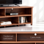 Dark Brown Particle Board TV Stand, 70.07"×15.75"×24.4" Double Layer Entertainment Center with Open Storage Shelves, Modern TV Console for Living Room & Bedroom - Image 4