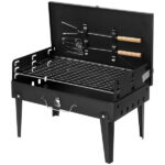 44*27*7cm Portable Square Charcoal Grill Black - Image 6