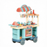Kids Kitchen Food Stand – with Play Food, Cashier Register, for 3-6Y Kids Grocery Store Pretend Play & Social Skill Training - Image 2