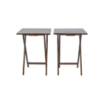 Modern Solid Wood Folding Tray Tables, Set of 2, Walnut (Shipment from Walmart) - Image 4