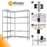 5-layer double row, freely adjustable layer spacing, with adjustable feet, display stand, iron, 177*40*180cm, chrome-plated - Image 7
