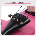 Full Size 4/4 Bunnel Edge Electric Silent Violin with Case Bow Rosin Headphone Connecting Line Pink - Image 8