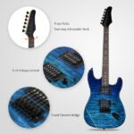39in Electric Guitar H-H Pickups Trans Blue suit for Heavier Rock - Image 3