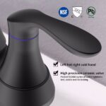 Bathroom Faucet Matte Black with Pop-up Drain & Supply Hoses 2-Handle 360 Degree High Arc Swivel Spout Centerset 6 Inch Vanity Sink Faucet 4011B-MB[Unable ship on weekends, TK/TEMU only for pickup, only TX10643 warehouse supports GOFO] - Image 4