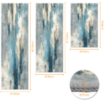 Three-piece kitchen rug set, non-slip and washable, abstract pattern kitchen hallway rug, soft and comfortable, suitable for sinks, floors, entrances, hallways and bathrooms. - Image 4