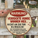 CIFbuy 1pc Vintage German Warning Dog Sign, Crazy Dog Lives Here Metal Plaque, 8-Inch Round Aluminum Paw Print Alert Sign For Garage Ya TikTok, TikTok, ue, Self-pickup Logiopics - Image 7