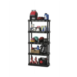5-Tier Black Plastic Shelf Unit, 68.8 H x 30 W x 13.88 D, 350 lb Capacity (Shipment from Walmart) - Image 3
