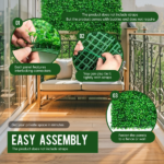 12 Pcs 24x16inch Artificial Grass Wall Panels, Decorative Boxwood Grass Backdrop for Outdoor Garden Fence - Image 15