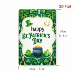 CIFbuy St. Patrick's Day 2D Flat Metal Wall Art Shamrock Iron Plaque, 7.87x11.8 Inch Durable Festive Home Office Cafe Decor Ornament TikTok, TikTok, Self-pickup Logiopics