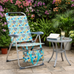 17 Inch Seat Height Beach Chair for Adults, Folding Portable Camping Chair with Headrest, Cup Holder, Side Pocket & Bottom Storage Bag, 7-Position Adjustable Aluminum Beach Chair, Heavy Duty 265 LBS Capacity, Oxford Fabric for Beach, Patio, Pool, Vintage Summer Print - Image 28