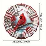 CIFbuyCardinal Wind Spinners with Pine & Floral Design: Vibrant Red Metal Outdoor Decor | Hanging Wind Chimes for Garden, Patio, Lawn & Holiday Decor.Wind Chime(TikTok/temu self-pickup orders) - Image 2