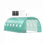 20' x 10' x 7' Walk-in Tunnel Greenhouse, Portable Hot House with Galvanized Steel Hoops & 12 Roll-up Windows - Image 2
