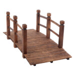Arch Bridge Small Wooden Bridge Courtyard Outdoor Anticorrosive Wood Landscape Bridge Carbonization Color - Image 9