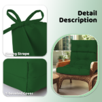 High Back Chair Cushions Set of 2, Waterproof Outdoor Rocking Chair Cushion with Ties, Rocking Chair Cushion for Outdoor Patio, Garden Porch - Image 5
