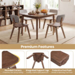 Set of 2 Dining Chair Set (Grey&Walnut), Teddy Velvet Upholstery & Plush Padded Design - Image 7