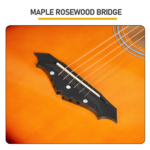 Sunset color 38-inch Acoustic Guitar with Picks, Strings, Capo, Case, Tuner, and Strap - Image 9