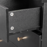 5-Tier 6-Drawer Dresser with Matte Gold Handles Particleboard + Textured Melamine Storage Cabinet 25.98*12.99*35.04in Black - Image 8