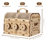 3D Wooden Puzzle DIY Treasure Box Model Building Kits Brain Teaser Projects for Adult Christmas Gifts - Image 3