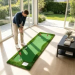 Real Roll Golf Putting Mat 10ft x 3.5ft, Non-Slip Indoor Outdoor Practice Green Turf with Hole Cups Flags for Home Office Backyard Training - Image 9