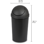 (2 pack)Small Bathroom Trash Can, 3 Gallon Plastic Garbage Bucket Bin with Swing Top Lid, Black (Shipment from Walmart) - Image 2