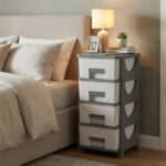 4-Drawer Compact Plastic Storage Cabinet Vertical Organizer for Bedroom Bathroom Office - Image 7
