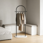 Clothing Rack, Golden Metal Freestanding Heavy Duty Clothes Rack with Marble Base, Multipurpose Garment Hanger for Bedroom, Hat, Scarf, Jacket - Image 4