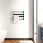 22.5" Black Heated Towel Rack for Bathroom,Wall Mounted with Intelligent Touch Screen Timer, 4-Bar Towel Warmer, 304 Stainless Steel Polished, Plug-in/Hard-Wired[Unable ship on weekends, TK/TEMU only for pickup, only TX10643 warehouse supports GOFO] - Image 8