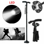 5-Levels Adjustable Height Walking Stick Portable Foldable Cane Travel Camping Hiking Walking Cane w/LED Light (US Logistics For USPS/DHL/Fedex/UPS. No designated logistics accepted TK/TMEU only For self-pickup