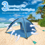 Beach Tent Sun Shelter UPF50+ UV Protection, 6.9x6.9ft Beach Canopy Tent for 4-6 Adults, Portable Outdoor Sun Shade Tent with Carry Bag - Image 9