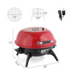 Electric Countertop BBQ Grill, Portable Double Layer Indoor/Outdoor Electric Grill for Indoor & Outdoor Use, 1600W, Red - Image 8