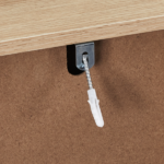 Handleless Grille-Finished 3-Drawer Bedside Table P2 Particleboard + MDF & Melamine Veneer + Thermoformed Drawer Cabinet 23.62*12.99*22.05in Oak - Image 11