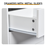 2 Drawers + 1 Shelf + 6-Shelf BedsideTable US Standard Power Supply (1 USB + 1 Type-C + 2 Triple-Prong) Storage Locker P2-12MM Particleboard Laminated Storage Cabinet 17.32*13.78*50in White - Image 10