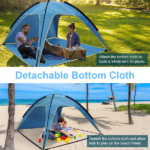 Beach Tent Sun Shelter UPF50+ UV Protection, 6.9x6.9ft Beach Canopy Tent for 4-6 Adults, Portable Outdoor Sun Shade Tent with Carry Bag - Image 4
