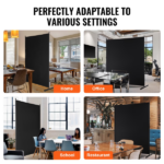 Space Partition, One-Panel Privacy Barrier, 6FT Indoor Privacy Shield, Segregation Screen for Spaces, Standalone Partition Panel for Workspace, Sleeping Area, Black - Image 5
