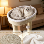 36" Compact Space‑Saving Cat Activity Center, Heavy‑Duty Stable Cat Climbing Furniture with Plush Rest Areas & Pom‑pom Toy for Kittens & Adult Cats - Image 9