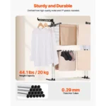 4-Tier Clothes Drying Rack, Sturdy Laundry Drying Rack with Wheels and 24 Rods, Wings Foldable, Clothes Hanger for Indoor and Outdoor (Shipment from Walmart) - Image 3