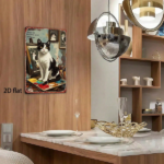 CIFbuy Vintage Cat Metal Wall Art 8x12 Inch Retro" Iron Decor With Paintbrushes & Palette, Artistic Sign For Home Living Room Be Inch Retro IrikTok, Inch Retro IrikTok, t Self-pickup Logiopics - Image 2