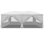 10'x20' Instant Pop Up Canopy Tent White, 6 Side Panels 2 Doors 4 Mesh Windows, 28/22mm Powder Coated Steel Frame, 10x20mm Crossbar, 210D Oxford Outdoor Folding Tent with Carry Bag, No Sandbags - Image 17