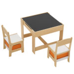 Children's Wooden Table And Chair Set With Two Storage Bags (One Table And Two Chairs) - Image 61